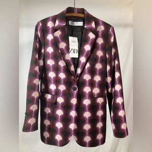 Zara Limited Edition Printed Blazer (Purple/Pink)